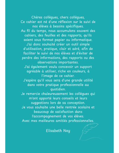 Quatrième de couverture : le mot de l'autrice Elisabeth Ney